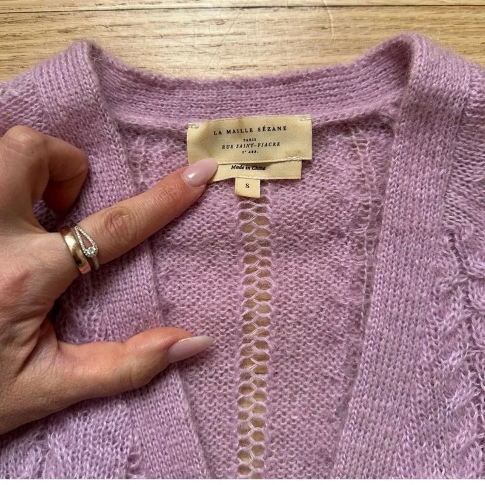 NOT FOR SALE Sezane Augustino Cardigan Lavender - Picture 4 of 6